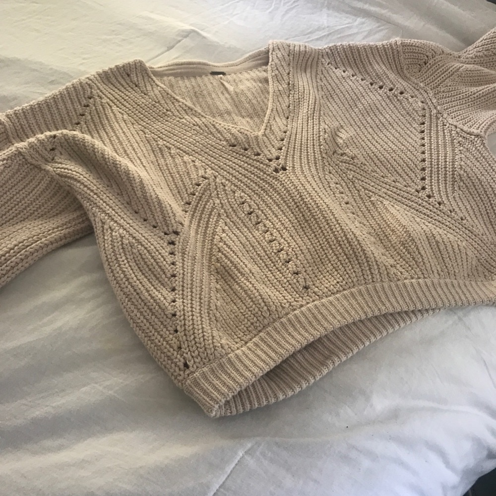 Free People Cropped Knit Sweater